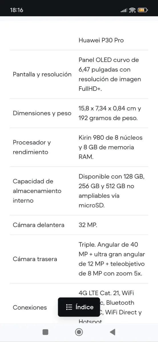 Huawei P30 Pro 256 GB con fotocamera Leica