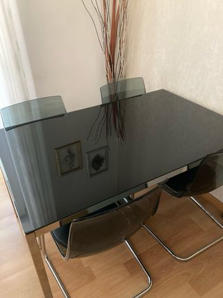 Sedie Ikea “Tobias” plexi grigio/acciaio cromato