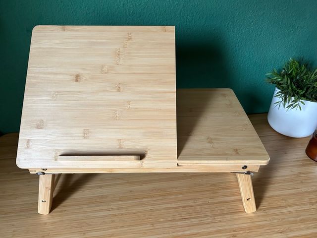 Mesita bambú plegable con cajón