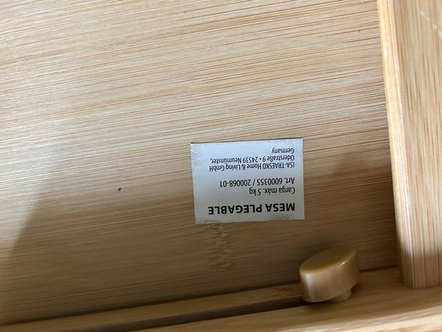 Mesita bambú plegable con cajón