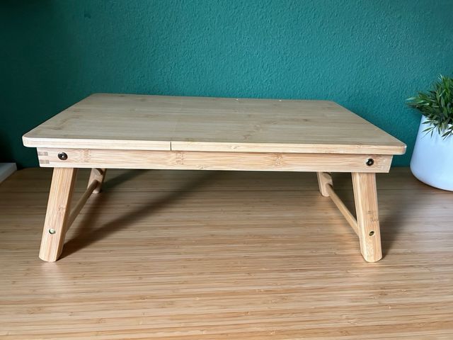 Mesita bambú plegable con cajón