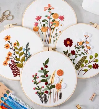 Set Bordado Flores Principiantes