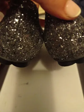 Bailarinas mujer Foot wear negras y plateadas