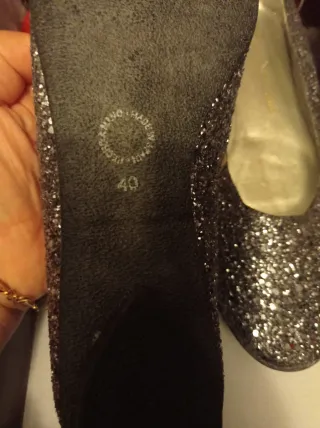 Bailarinas mujer Foot wear negras y plateadas