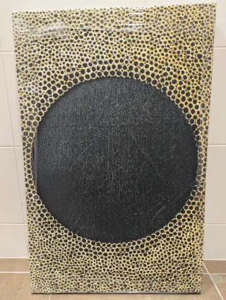 Set di 2 quadri moderni nero e giallo