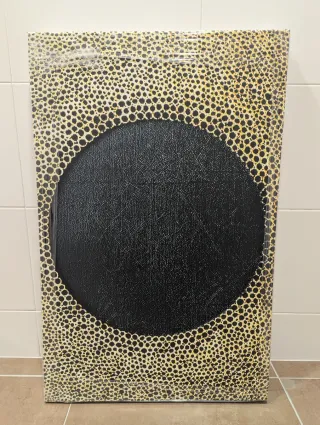 Set di 2 quadri moderni nero e giallo