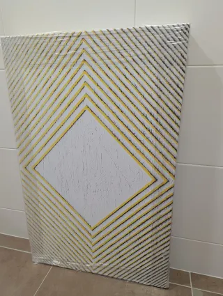 Set di 2 quadri moderni nero e giallo