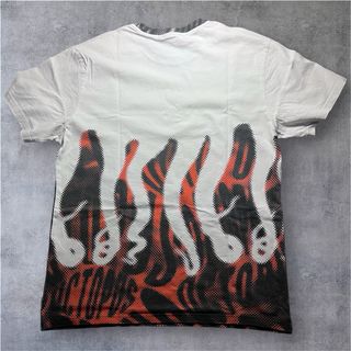 Maglietta Octopus bianca con stampa fiamme