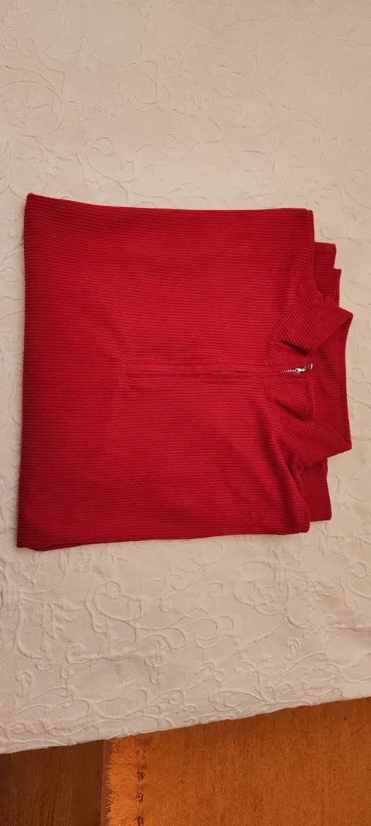 Jersey caballero rojo con cremallera