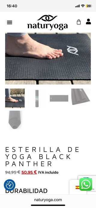 9 x Esterillas Yoga Naturyoga Black Panther