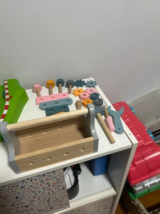 Caja de herramientas de madera para niños