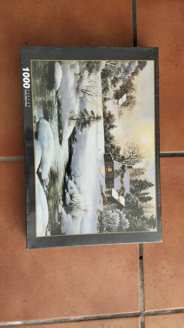Puzzle 1000 Piezas Invierno Casa Río