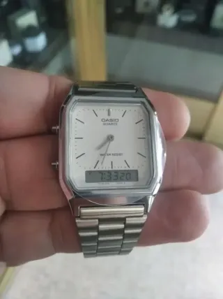 CASIO VINTAGE EDGY PLATEADO/ correa metalica