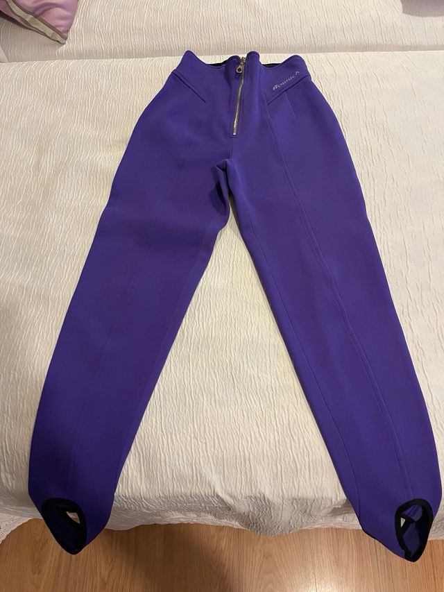 Pantalón de esquí ajustado morado mujer