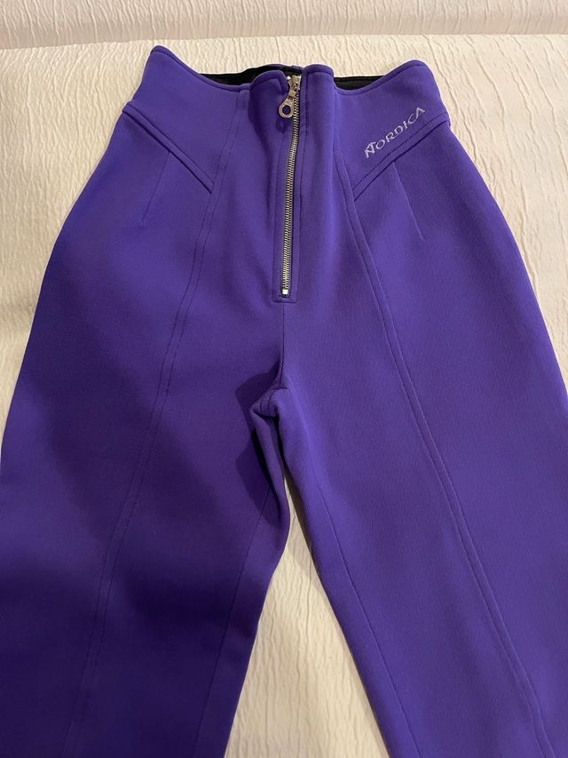 Pantalón de esquí ajustado morado mujer