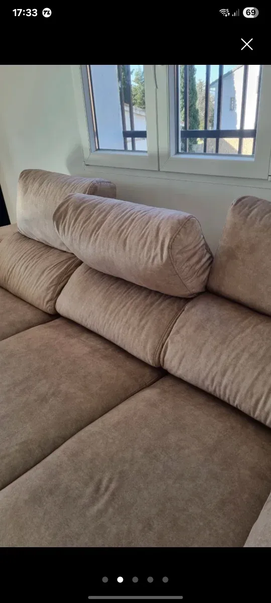 Sofá chaise longue beige