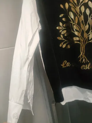 Jersey mujer talla única negro y blanco