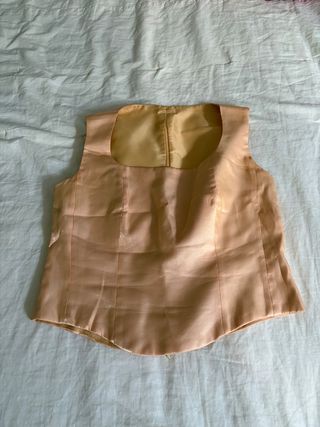 Vestido fiesta dorado y rosa