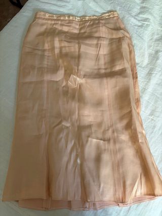 Vestido fiesta dorado y rosa