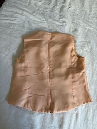 Vestido fiesta dorado y rosa