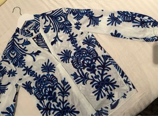 Camisa Zara Estampada Azul Talla S