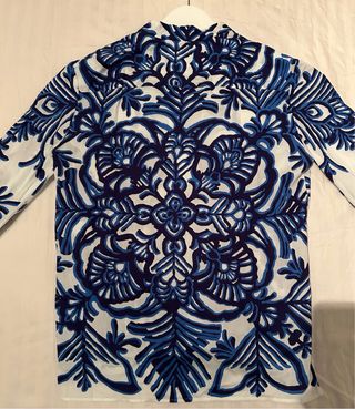 Camisa Zara Estampada Azul Talla S