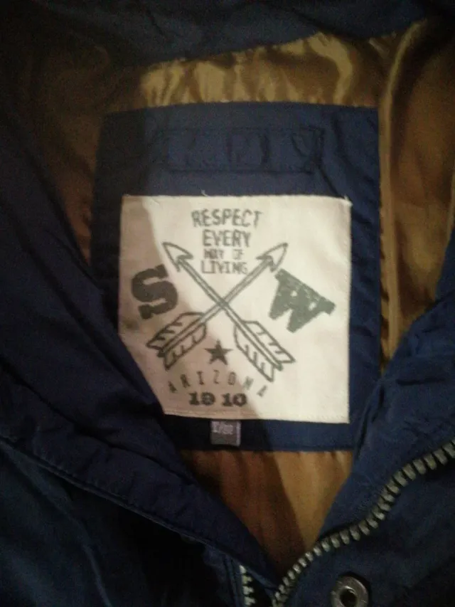 Abrigo niño azul talla 14 16