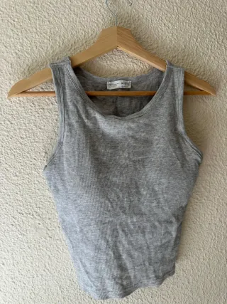 Camiseta sin mangas gris M