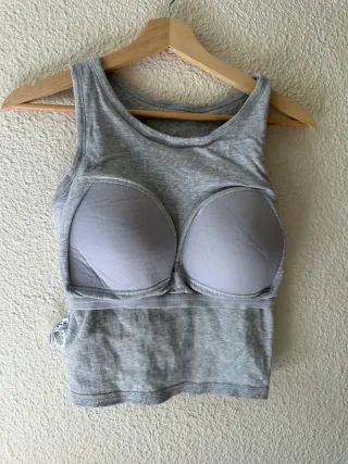 Camiseta sin mangas gris M