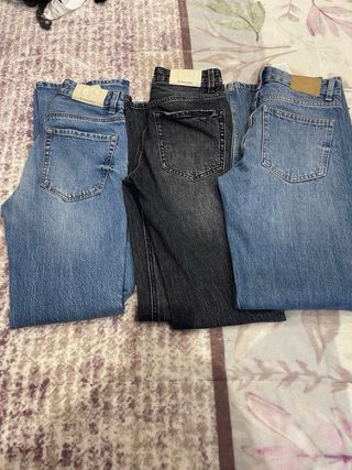 Lote Ropa Mujer Inditex: Chaleco y 3 Jeans T-32