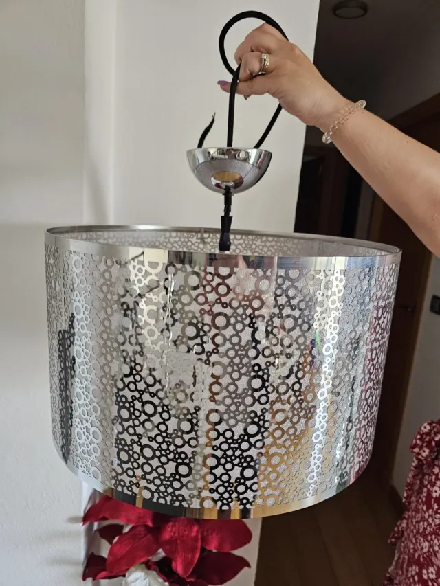 Lámpara de techo plateada