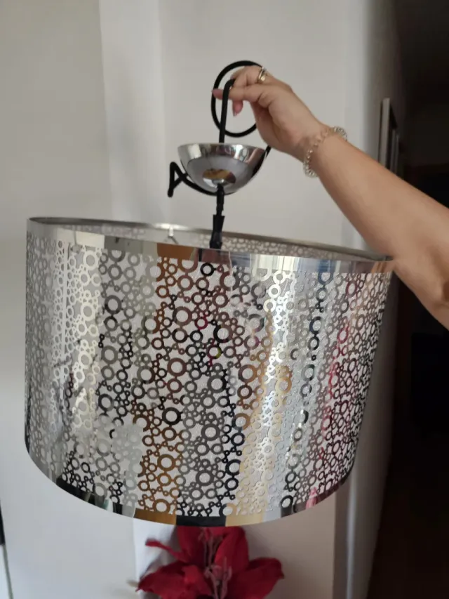 Lámpara de techo plateada