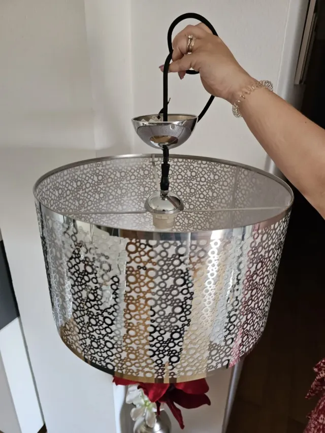 Lámpara de techo plateada