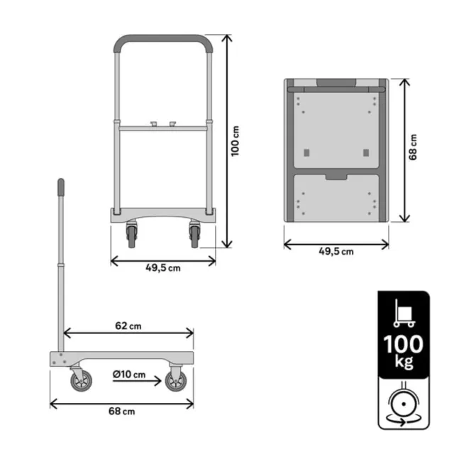Carro plataforma plegable 100kg Standers