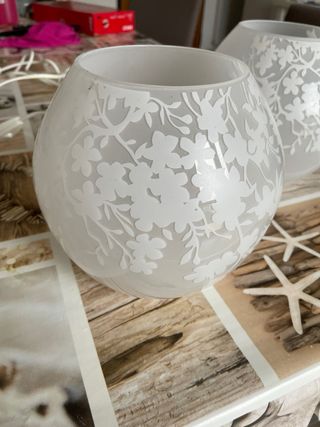 Lampade da comodino in vetro bianco