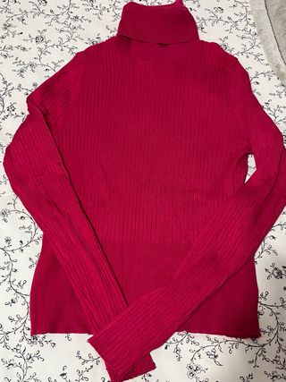 Jersey cuello vuelto rosa