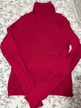 Jersey cuello vuelto rosa