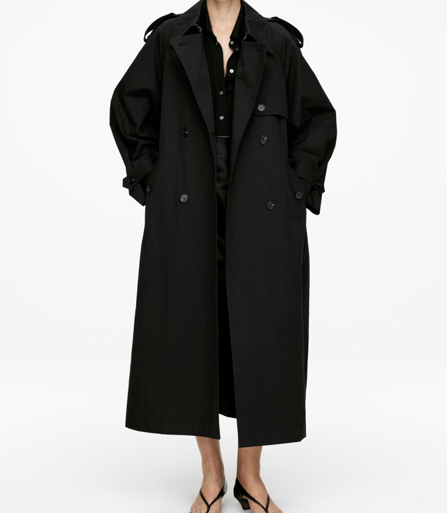 Gabardina H&M Negra Mujer