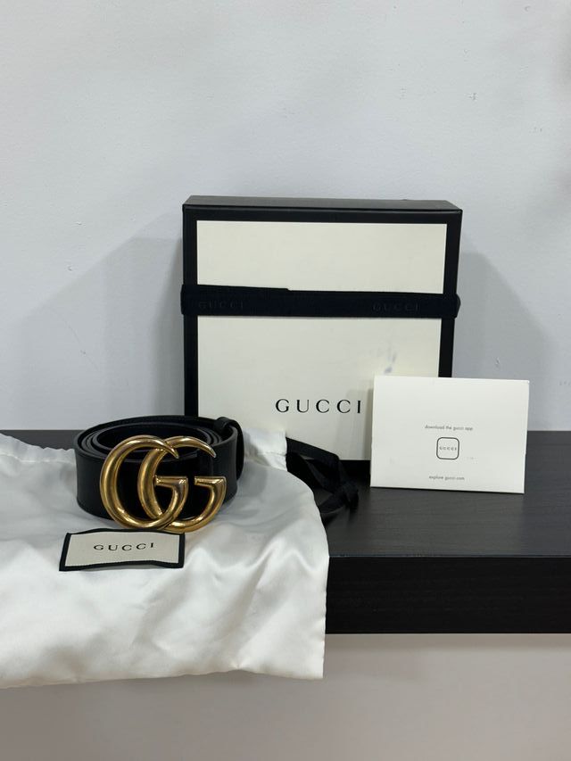Cintura Gucci GG Dorata e Nera