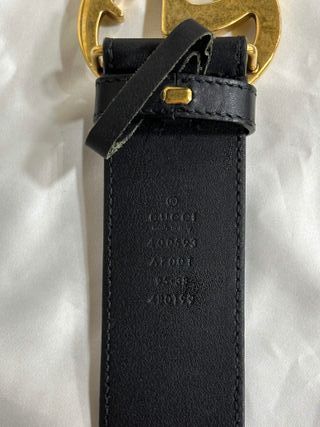 Cinturón Gucci GG Dorado y Negro