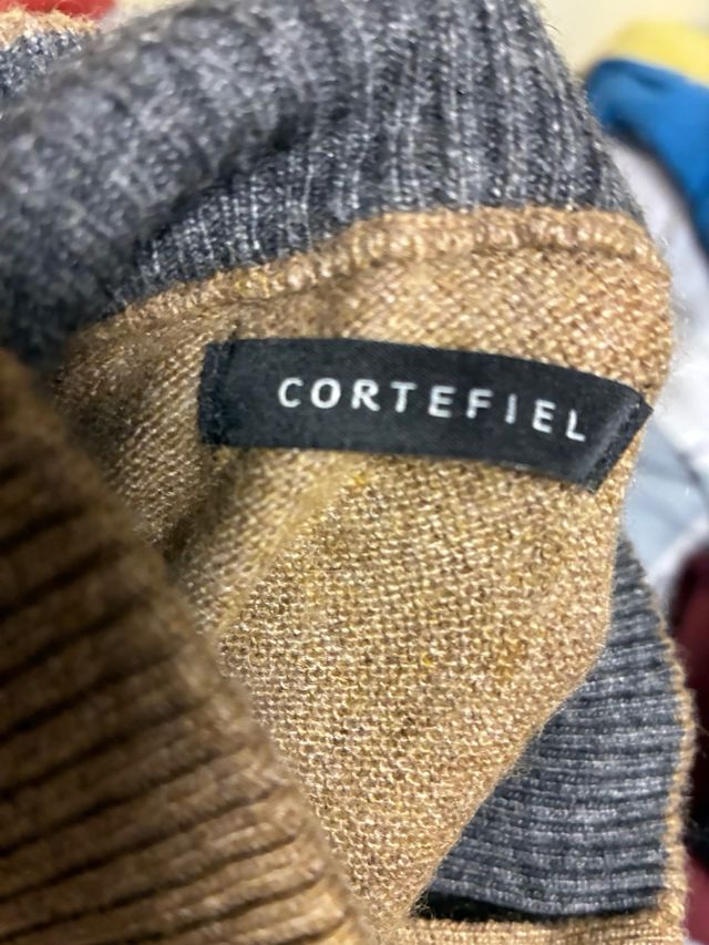 Jersey de punto marrón para hombre