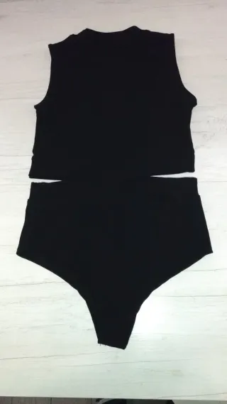 Body completo nero in cotone tg. S/M