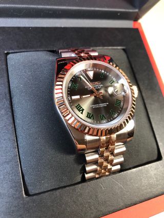 Seiko Mod - DateJust “Wimbledon” (Reloj Oro Rosa)