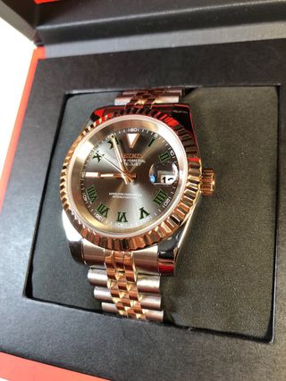 Seiko Mod - DateJust “Wimbledon” (Reloj Oro Rosa)