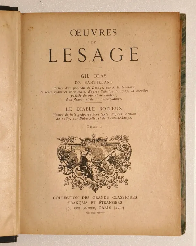 Libro antiguo. Obras de Lesage: Gil Blas de Santil