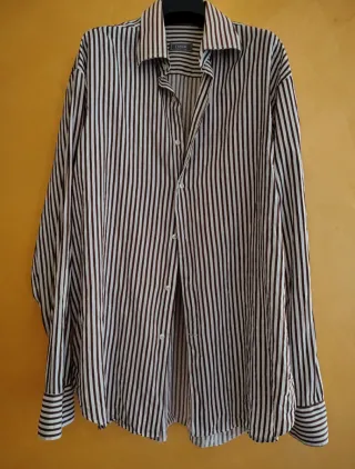 Camicia uomo Coveri a righe marrone e bianche