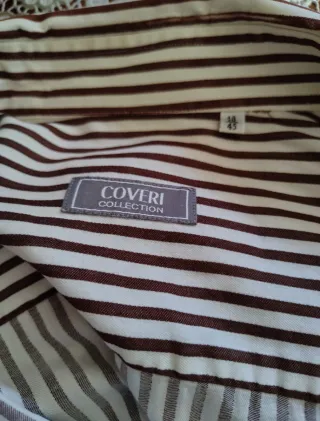 Camicia uomo Coveri a righe marrone e bianche