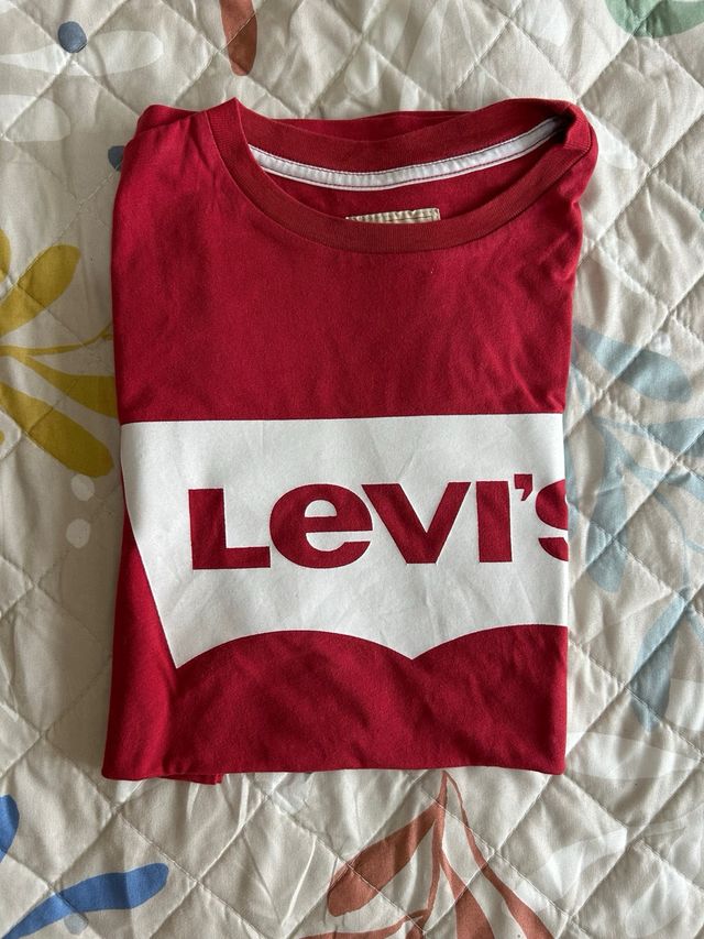 Camiseta Levi's Roja Logo Blanco