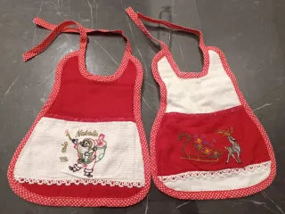 Bavette Natale Ricamate Neonato Cotone