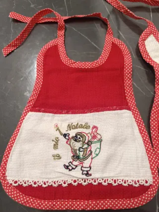 Bavette Natale Ricamate Neonato Cotone